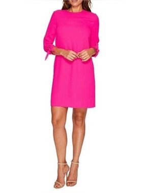 CeCe Tie-Sleeve Shift Dress - Bright Pink